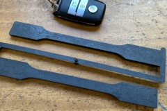 Injection moulded sample, made with 100% recycled PVC (flake)