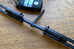 Injection moulded sample, made with 100% recycled PVC (flake)